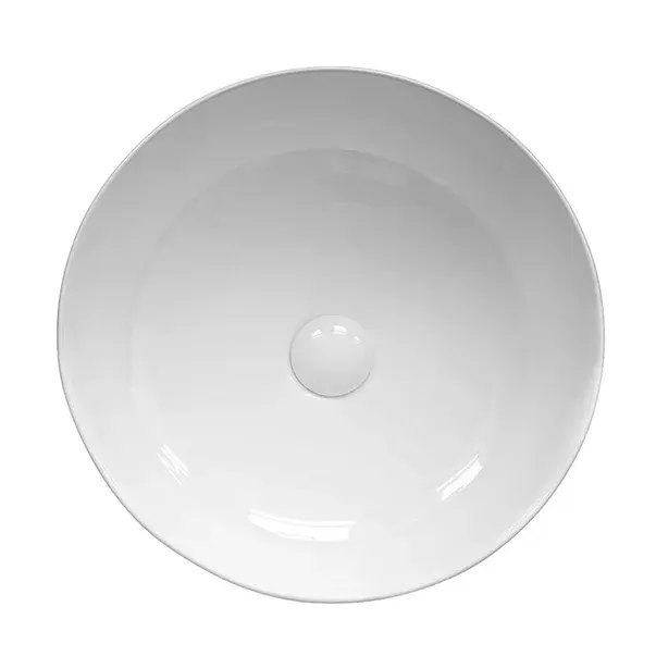 Lavoar pe blat Fluminia Cupido, 42 cm, cu baza poligonala, garantie 2 ani, alb