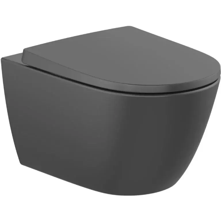 Vas WC Roca A346687080, 360 mm, 530 mm, 290 mm, 1 functii speciale, suprafata antiaderent, suspendat, Negru