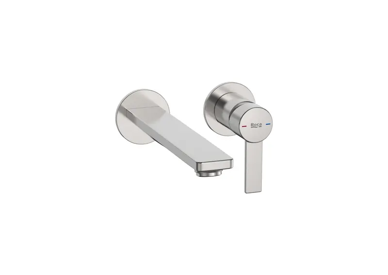 Baterie lavoar Roca A5A355FSM0, 5 l min, 0.5 bar, 35 mm, 60 mm, 201 mm, 2 orificii instalare, Otel satinat