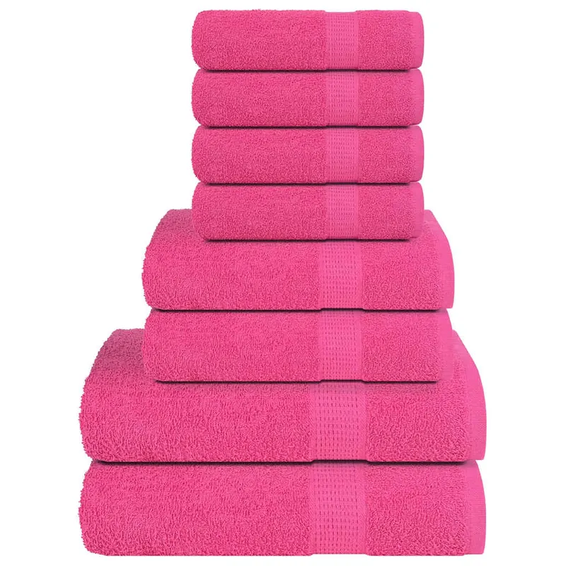 Set prosoape frogn 8 piese, roz, 360 g/m2