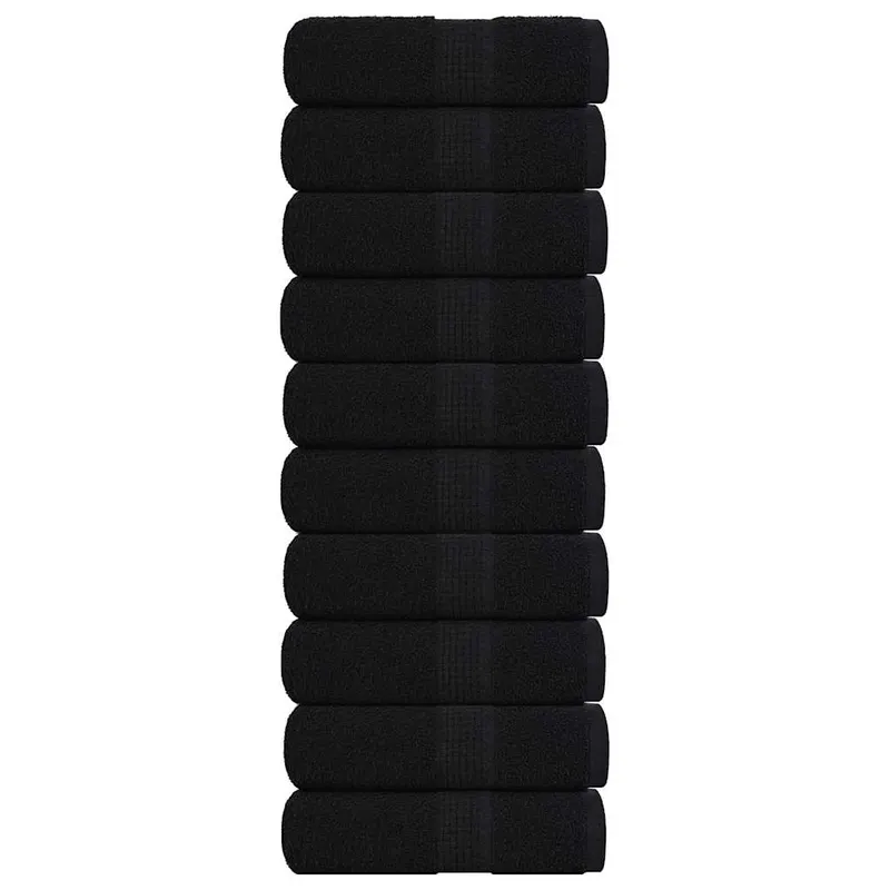 Prosoape de oaspeti, frogn, 10 buc., negru, 30x50 cm, 360 g/m2