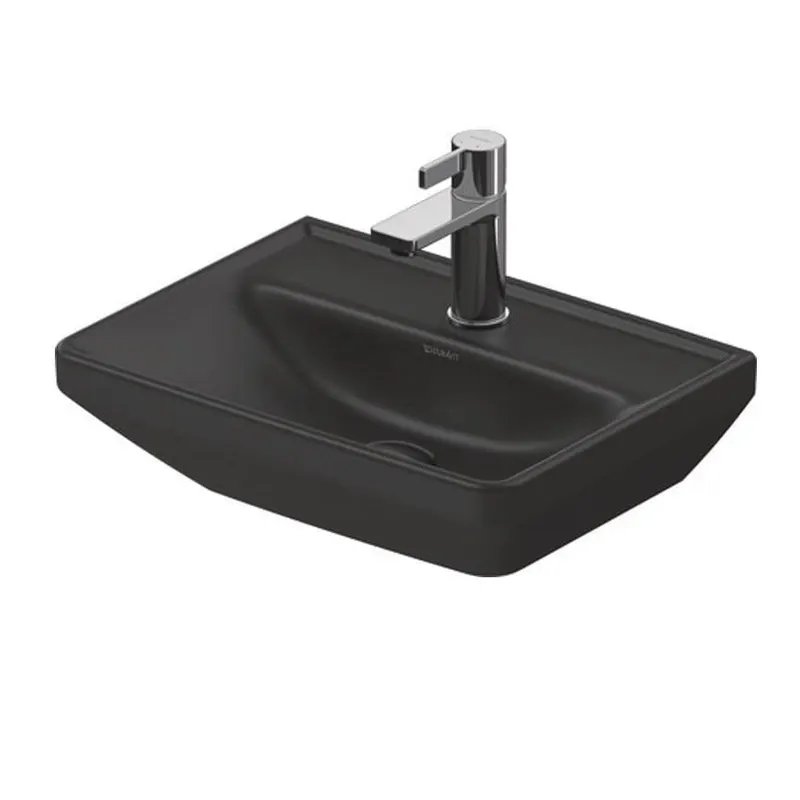 Lavoar Duravit 0738451341, D-Neo, montaj pe perete, zona montaj interior, elemente fixare ascunse, antracit