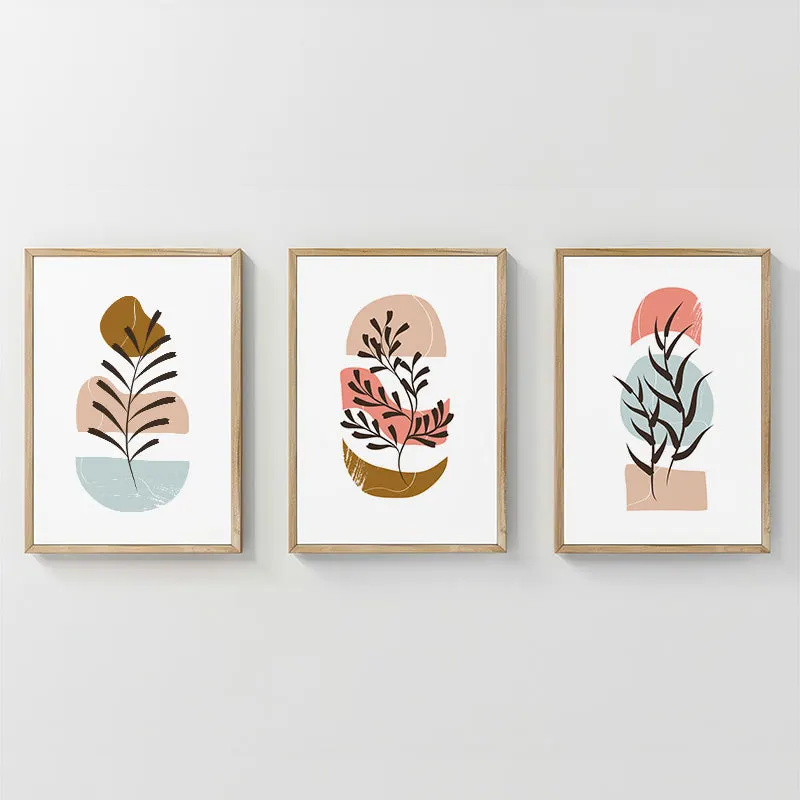 Tablou triptic Thera, Cu ramă, Multicolor, 33x48 cm - Multicolor