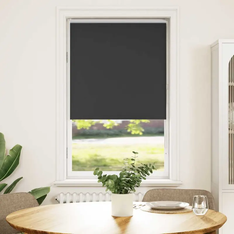jaluza cu role opace negru 80x175 cm latime material 75,7 cm
