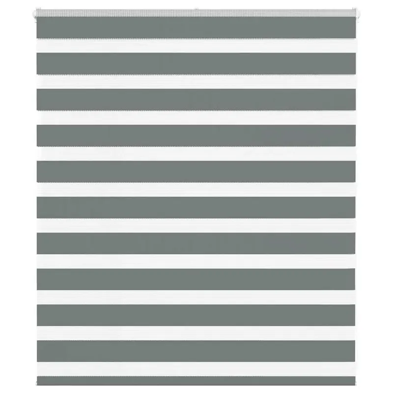 jaluzea tip zebra gri inchis latime tesatura 130,9 cm poliester