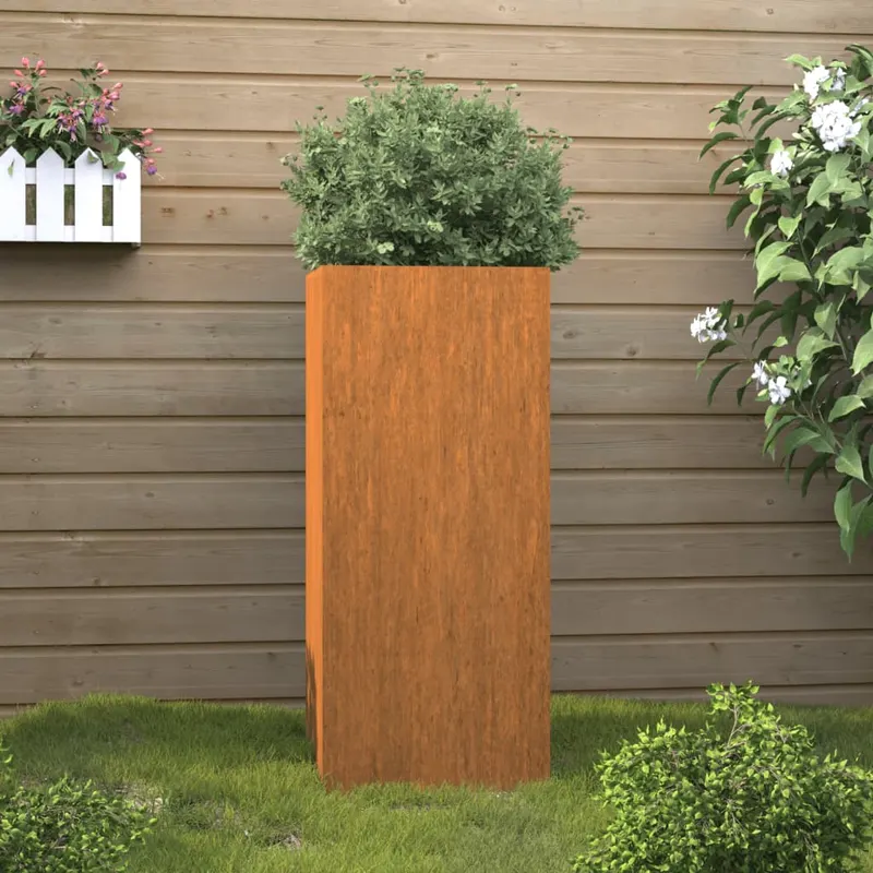 jardiniera, 32x29x75 cm, otel corten