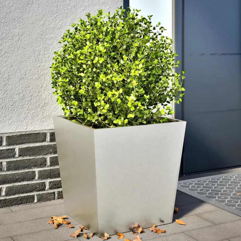 jardiniere gradina, 2 buc., 50x50x50 cm, otel inoxidabil