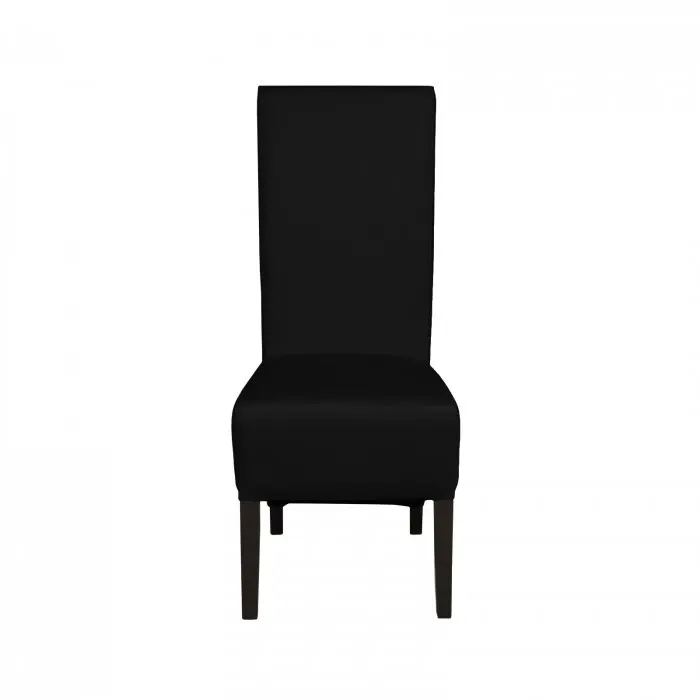 Scaun living VANESSA, picioare lemn wenge, piele ecologica negru, 47x60x110 cm