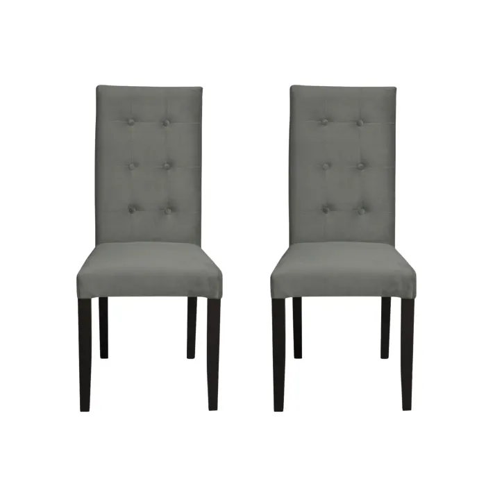 Set 2 scaune living TEO LUX, picioare lemn wenge, stofa gri deschis, 46x60x98 cm