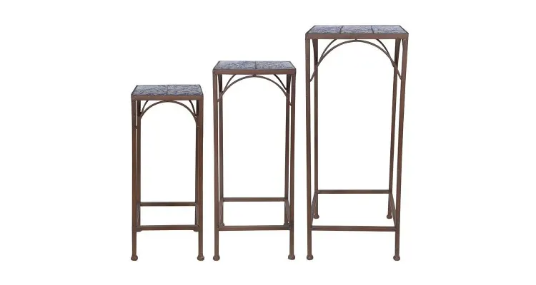 Set 3 masute pentru plante ceramica antichizata, Regana
