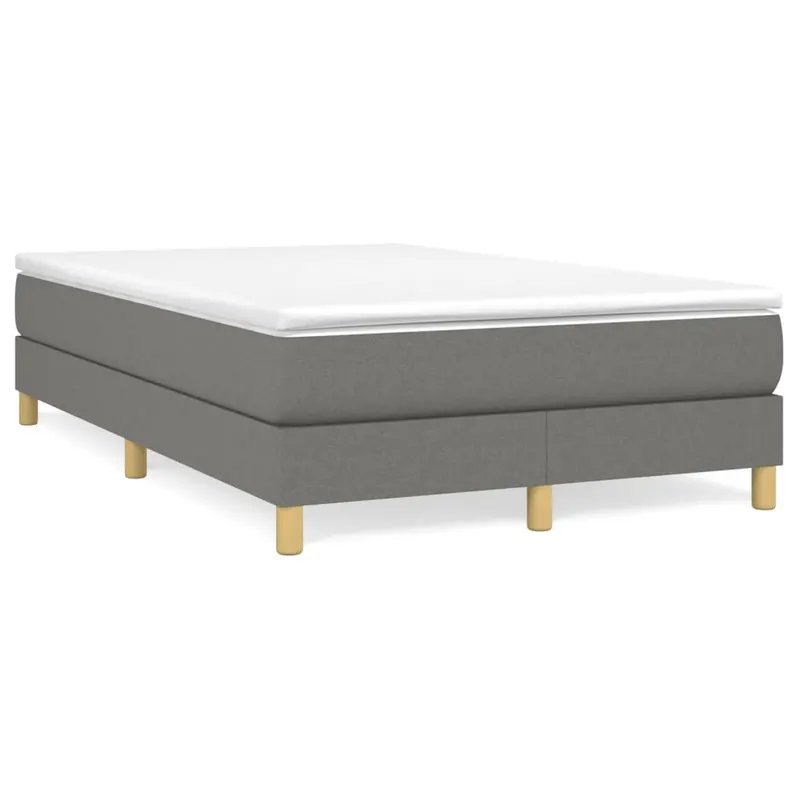 pat box spring cu saltea, gri inchis, 120x190 cm, textil