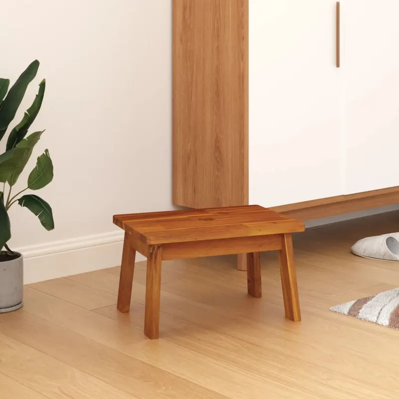 taburet cu 1 treapta, 38x26x22 cm, lemn masiv de acacia