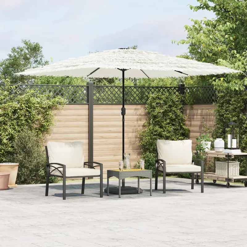 umbrela soare de gradina stalp din otel, alb 290x290x238 cm