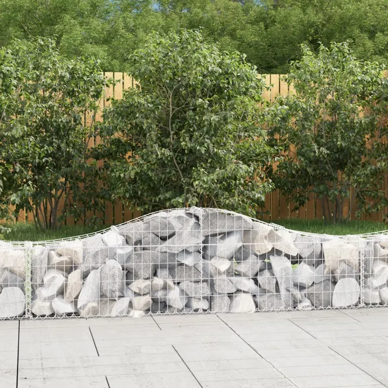cosuri gabion arcuite 2 buc, 200x30x40/60 cm, fier galvanizat
