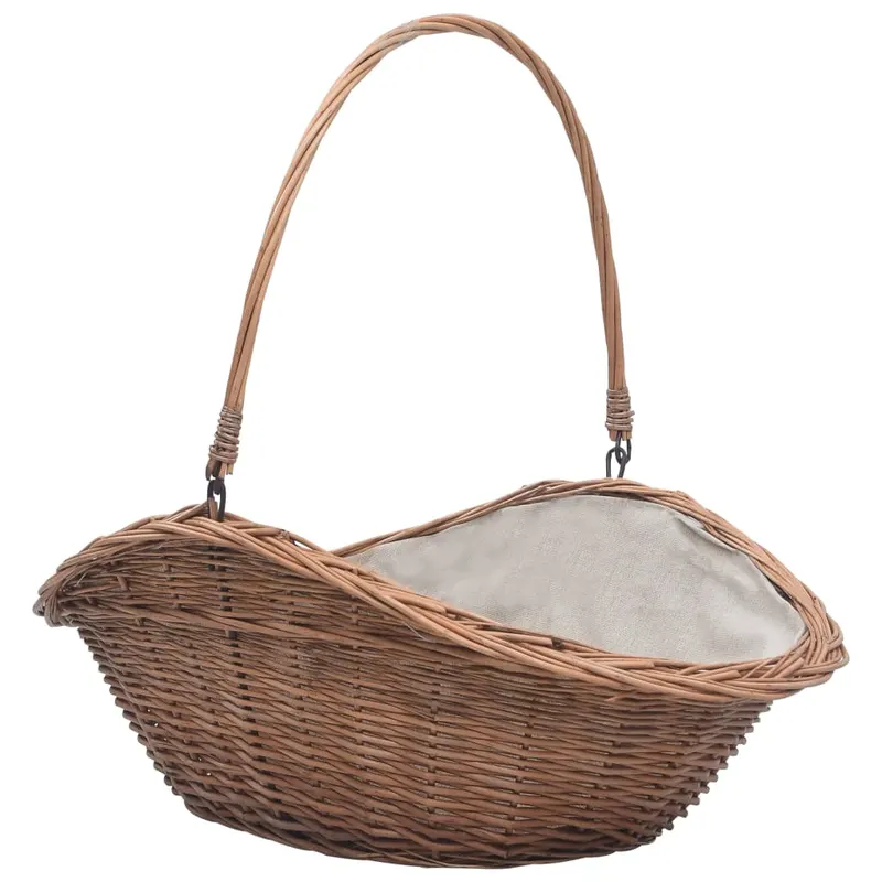 cos pentru lemne de foc cu maner, natural, 60x44x55 cm, salcie