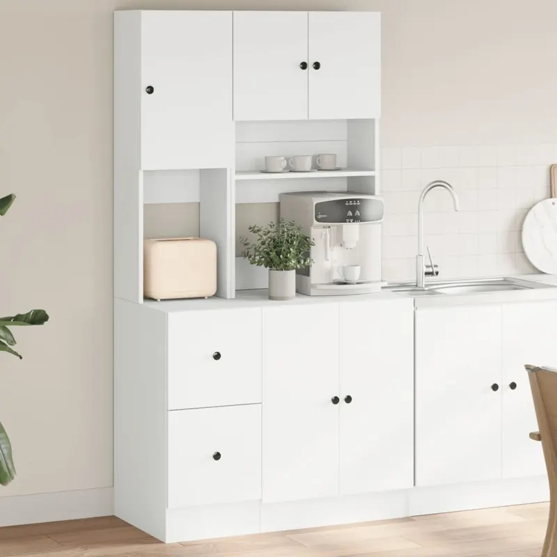 dulap de bucatarie, alb, 95x50x180 cm, lemn prelucrat