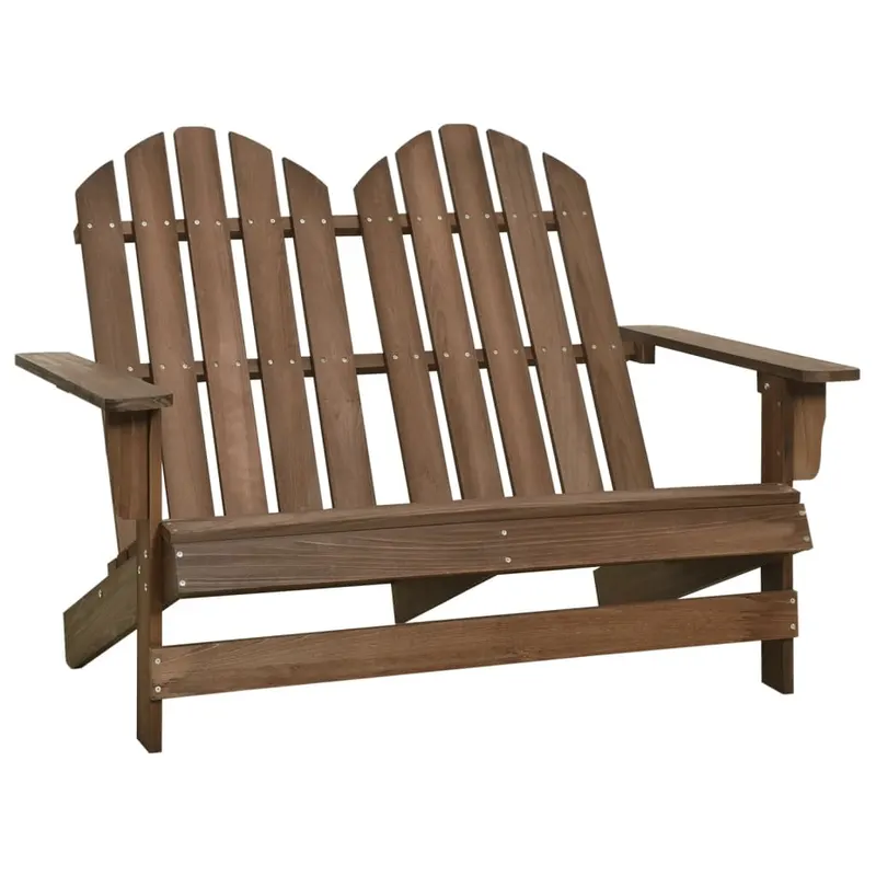 scaun de gradina adirondack cu 2 locuri, maro, lemn de brad
