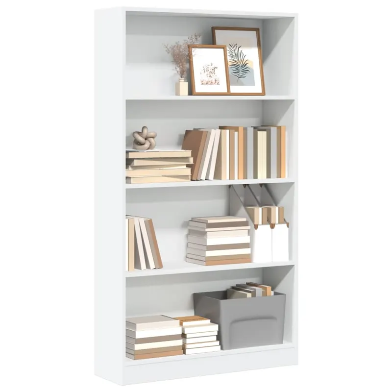 biblioteca, alb, 80x24x143 cm, lemn prelucrat