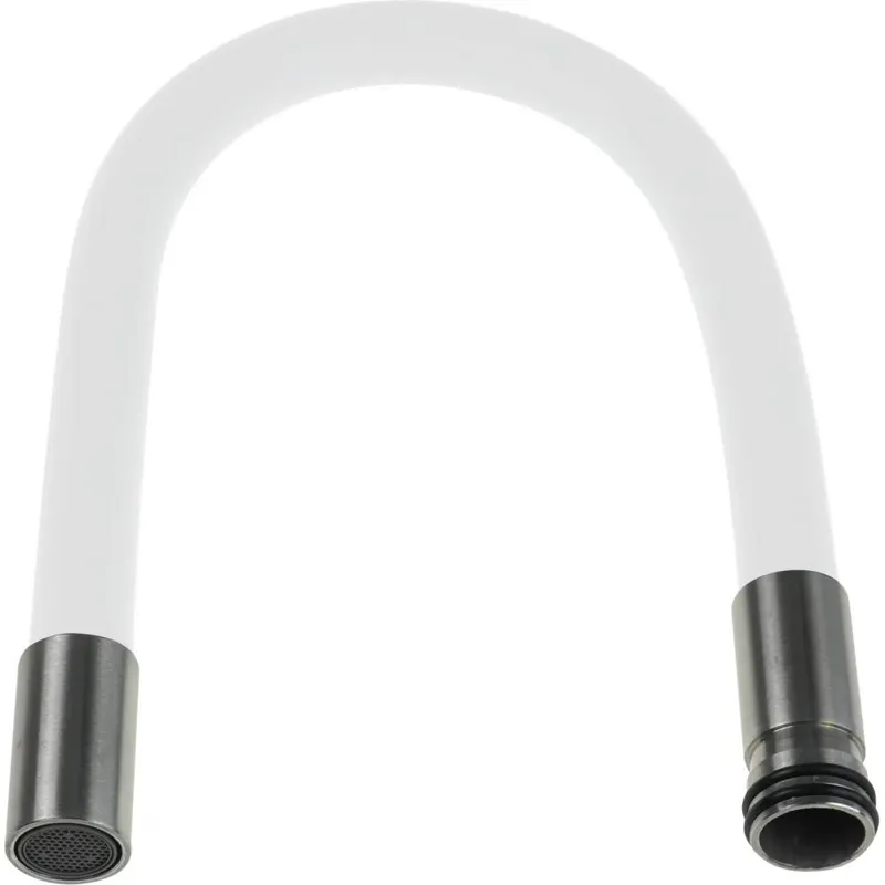 Pipa flexibila pentru baterie bucatarie Deante Luno alb inox