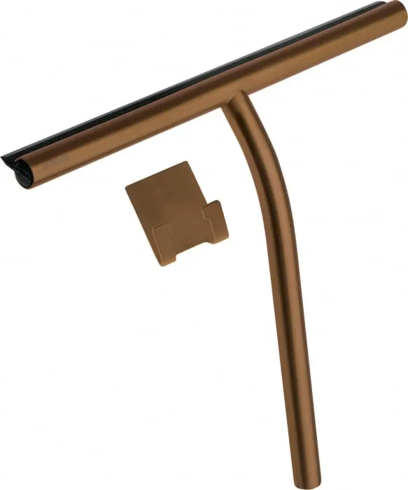Racleta de apa, cu agatator, pentru cabine de dus, bronz, Deante Silia