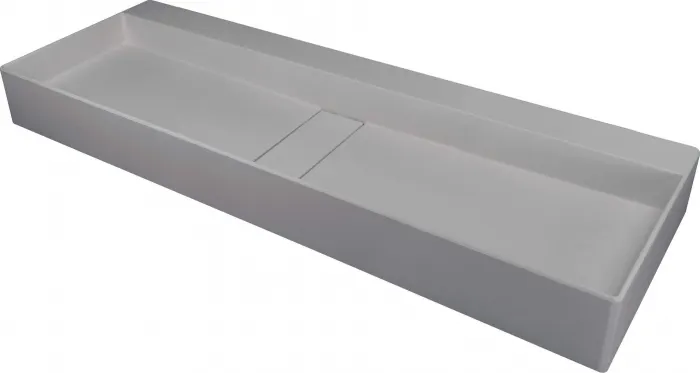 Lavoar din granit, capac scurgere, montare blat, 100x40 cm, gri, Deante Blur