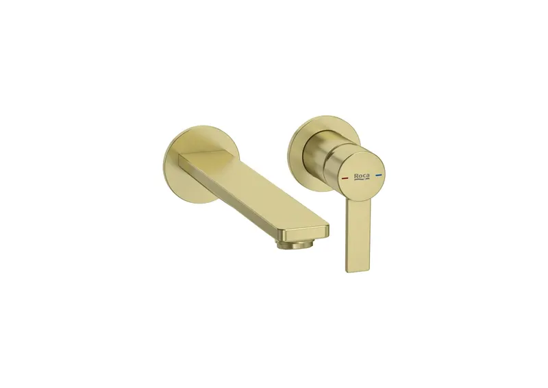 Baterie lavoar Roca A5A355FVA0, 5 l min, 0.5 bar, 35 mm, 60 mm, 201 mm, 2 orificii instalare, monocomanda, Auriu