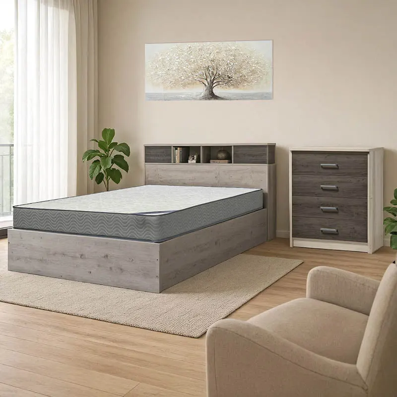 Set de mobilier pentru dormitor de student Dwell, pachet format 3 piese, 168x203x102 cm - Maro