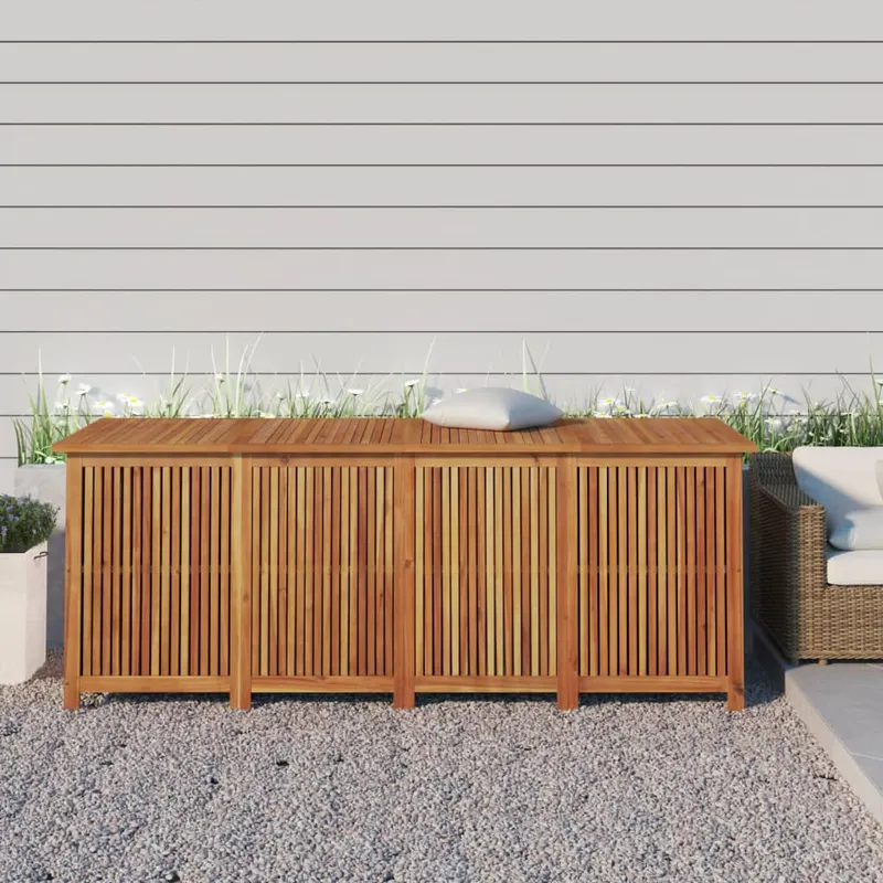 lada depozitare gradina, 200x80x75 cm, lemn masiv de acacia