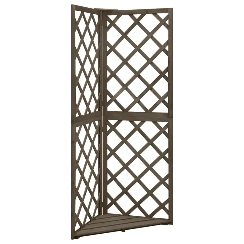 spalier de colt, gri, 50x50x145 cm, lemn masiv brad
