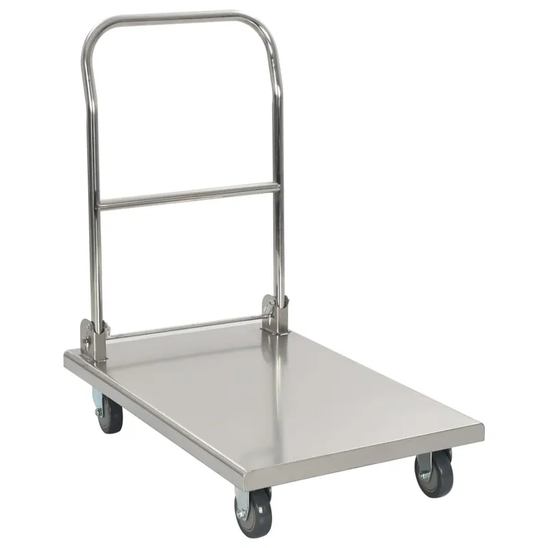 carucior platforma, argintiu, 82 x 53 x 86 cm, otel inoxidabil