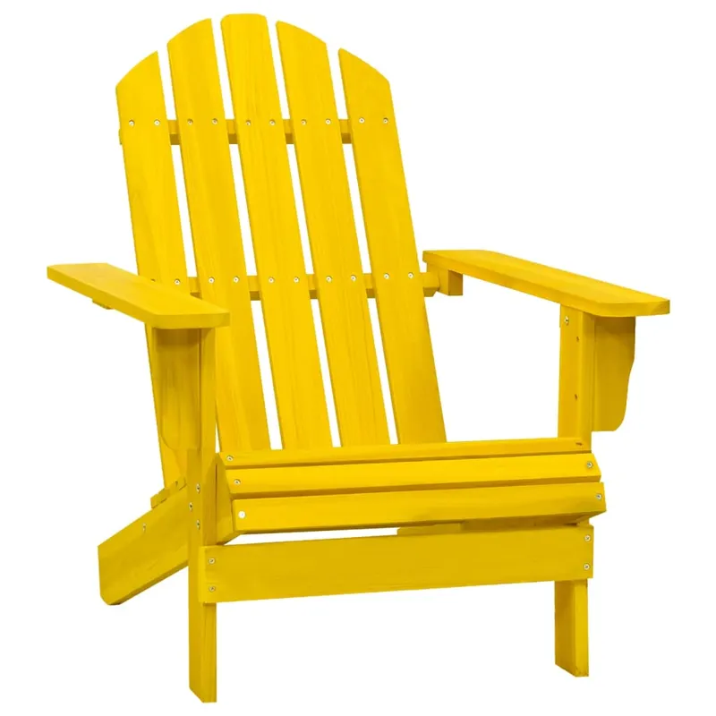 scaun de gradina adirondack, galben, lemn masiv de brad