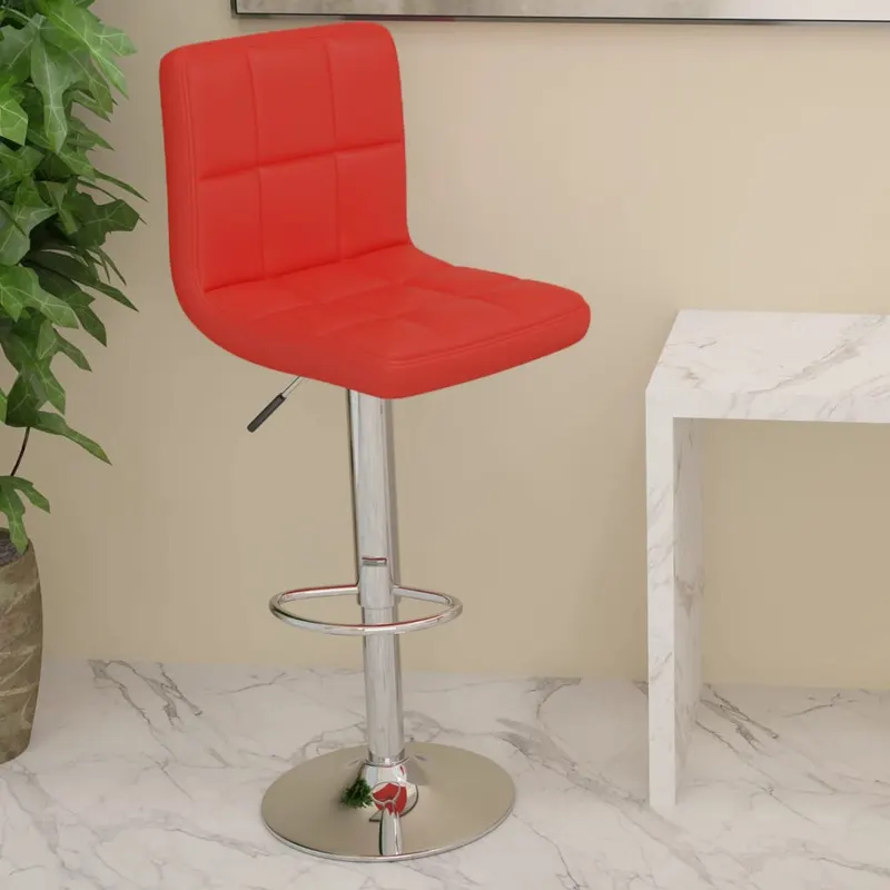 Scaun de bar, rosu, piele ecologica