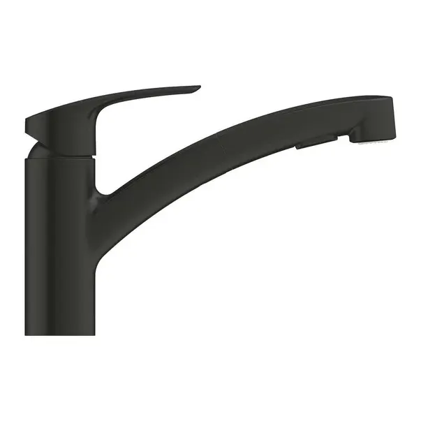 Baterie bucatarie Grohe 303052431, 1 bar, 181 mm, 227 mm, 1 orificii instalare, 2 sprayuri, 180 unghi pivotare, Negru