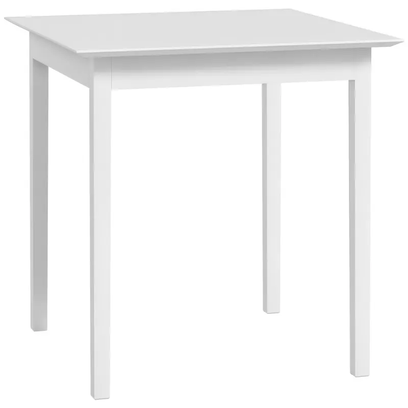 HOMCOM Masă de Bucătărie Masă Pătrată, design modern, 75 cm x 75 cm x 76 cm, Alb