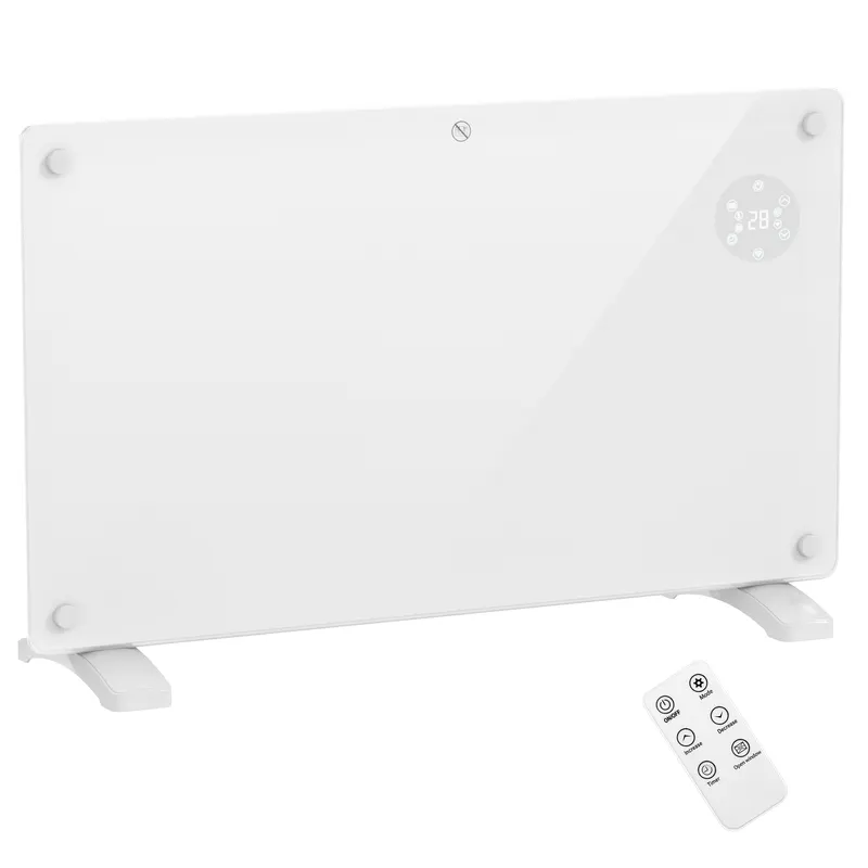 HOMCOM Radiator electric pentru podea sau perete 1500W afișaj LED, temporizator 24 de ore sau săptămânal, termostat, telecomandă