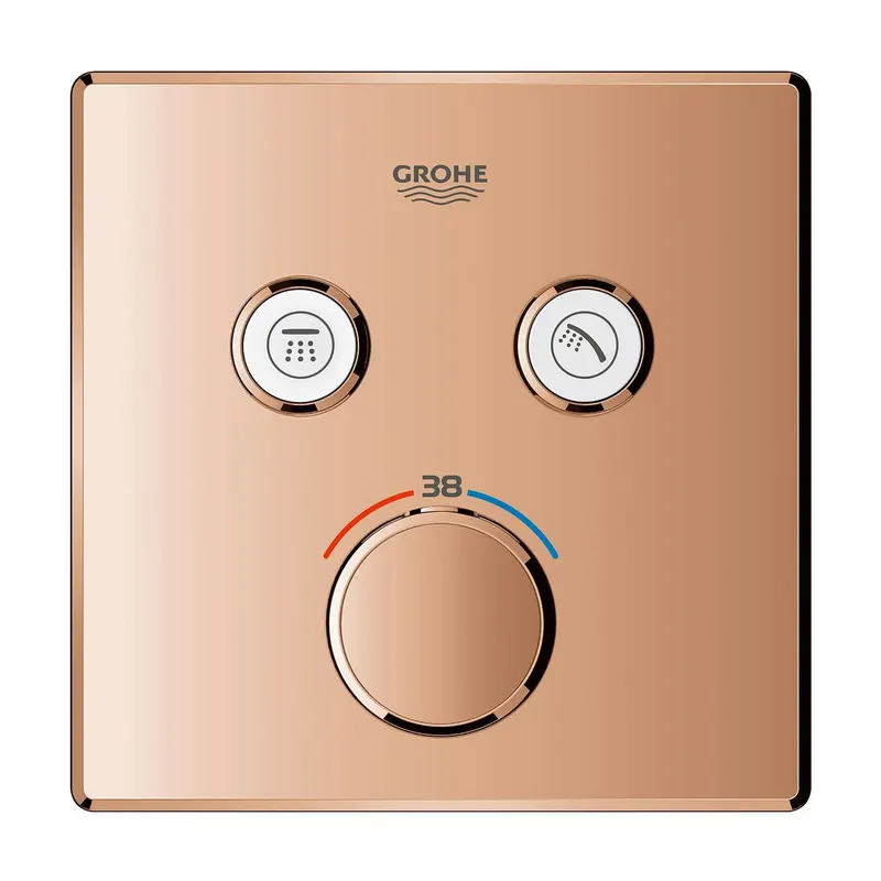 Unitate comanda Grohe 29124DA0, SmartControl, termostat, 2 iesiri, necesita valva, lucios, cupru