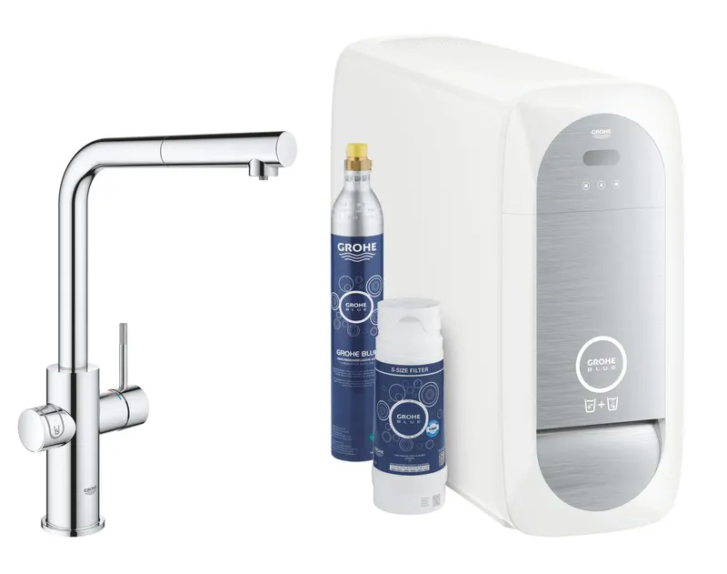 Baterie bucatarie Grohe 31539000, 1 bar, 378 mm, 221 mm, 1 orificii instalare, 3 sprayuri, 150 unghi pivotare, Crom