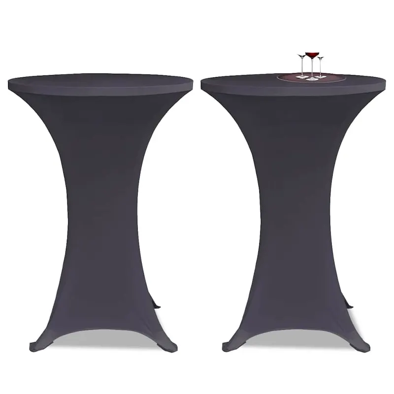 husa elastica pentru masa, 2 buc., antracit, 70 cm
