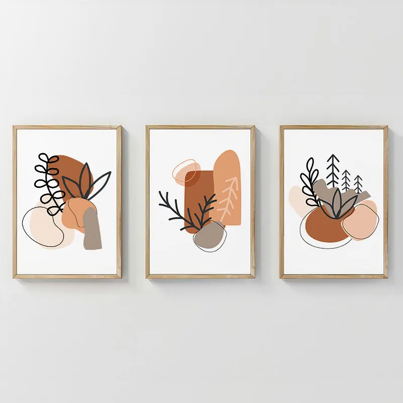 Tablou triptic Vynor, Cadru, Multicolor, 33x48 cm - Multicolor