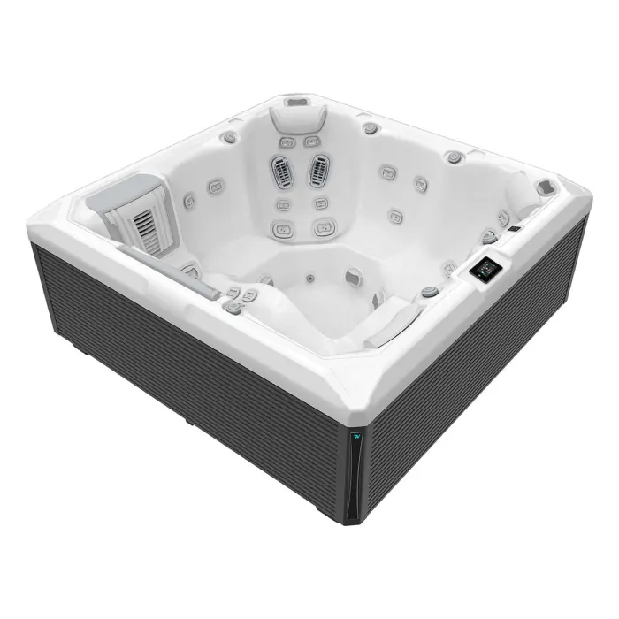 Minipiscina jacuzzi 6 persoane, 43 jeturi, Infinity jets, WiFi, sistem In-Line WIS, unitate de control Gecko IN.YE-3, sistem audio, 215 215 cm, Wellis Atlas Life Premium