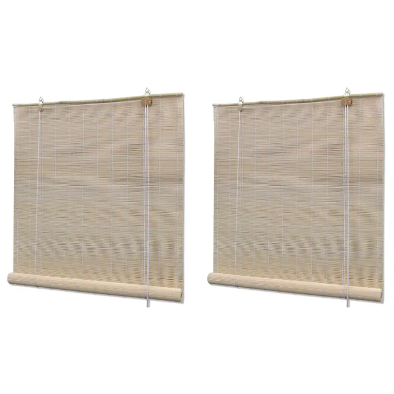 jaluzele din bambus natural tip rulou, 2 buc., 120 x 160 cm