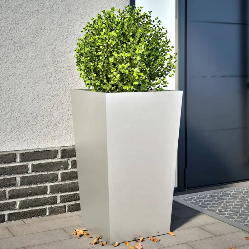 jardiniere gradina, 2 buc., 45x45x75 cm, otel inoxidabil