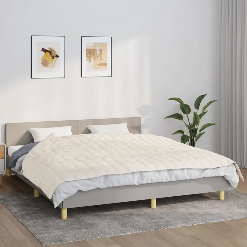 patura cu greutati, crem deschis, 155x220 cm, 7 kg, textil