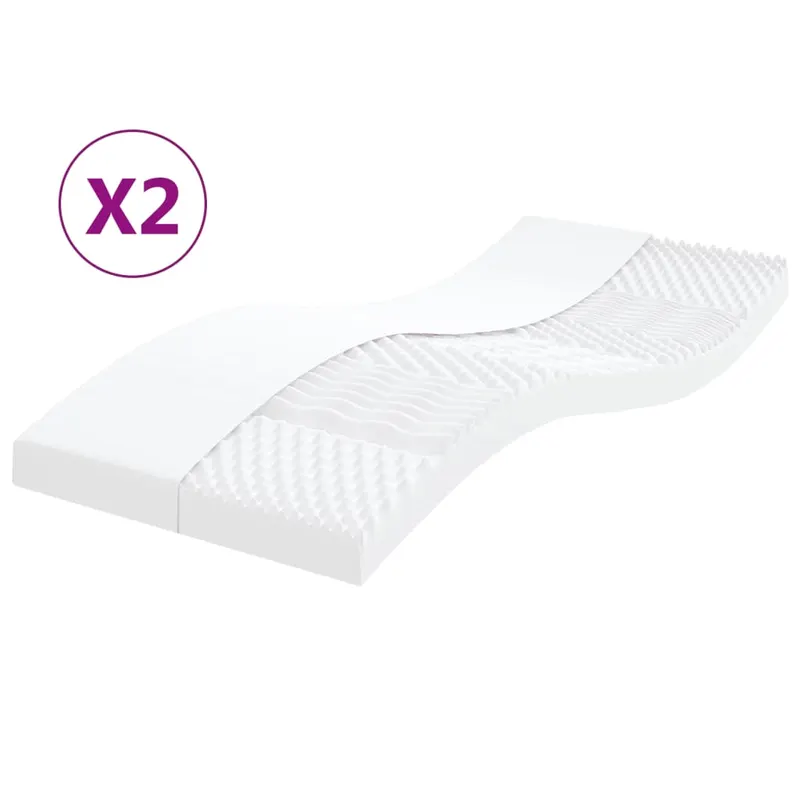 saltele din spuma, 2 buc. alb 100x200 cm 7 zone duritate 20 ild