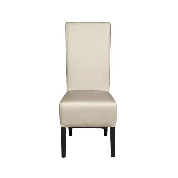 Scaun living VANESSA, picioare lemn wenge, piele ecologica crem, 47x60x110 cm