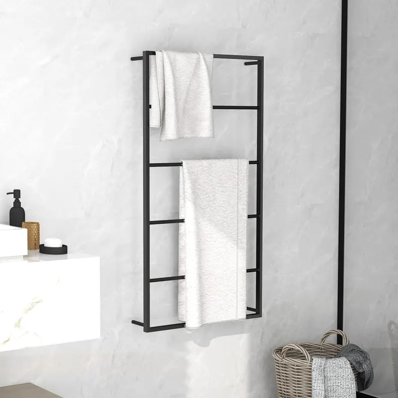 suport de prosoape, negru, 60x10x116 cm, otel