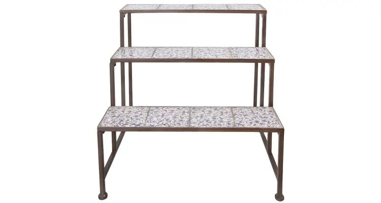 Etajera pentru flori din ceramica antichizata Regana