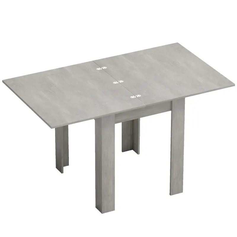 HOMCOM Masă de Dining Extensibilă pentru 4-6 Persoane Design Pliabil, 70-140cm Masă Rectangulară de Economisire a Spațiului cu Picioare Antiderapante, pentru Sala de Mese Sufragerie, Gri Efect Lemn