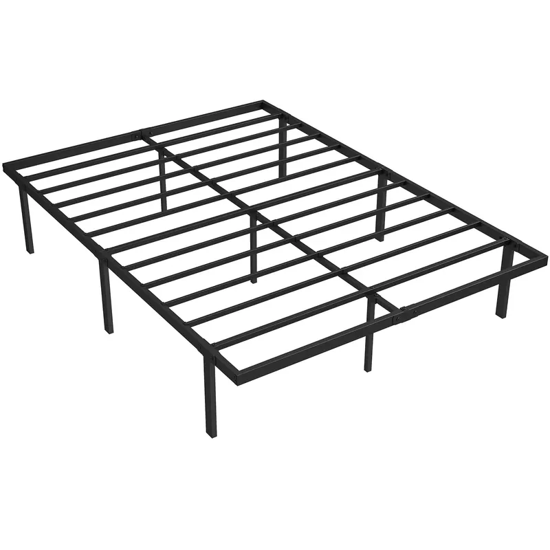 HOMCOM Cadru de pat cu spațiu de depozitare sub pat, cadru metalic cu somier, nu necesită boxspring, 140 x 200 cm