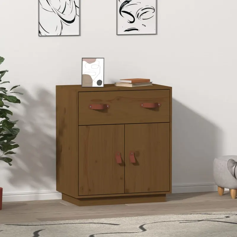 servanta, maro miere, 65,5x40x75 cm, lemn masiv de pin
